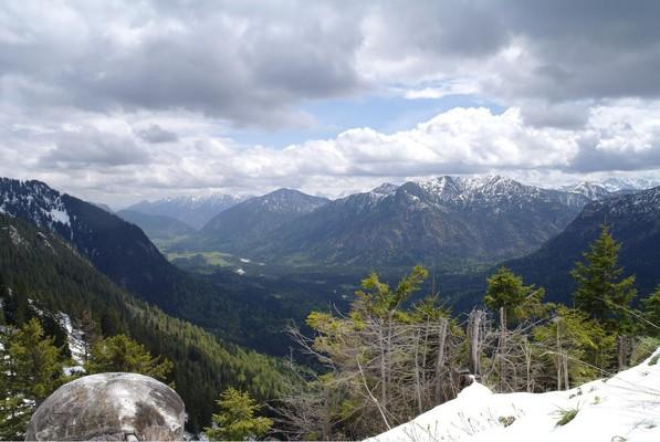 Brunnenkopfhütte 1602m, Ammergauer Alpen, Garmisch, Bavaria , Wolken und Schnee, Tour, Wandern