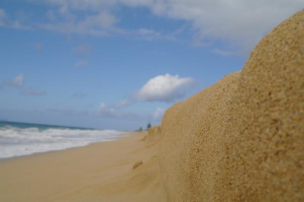 A low berm... tide line on a deserted beach in the morning... no footprints... a clean canvas for your imagination...